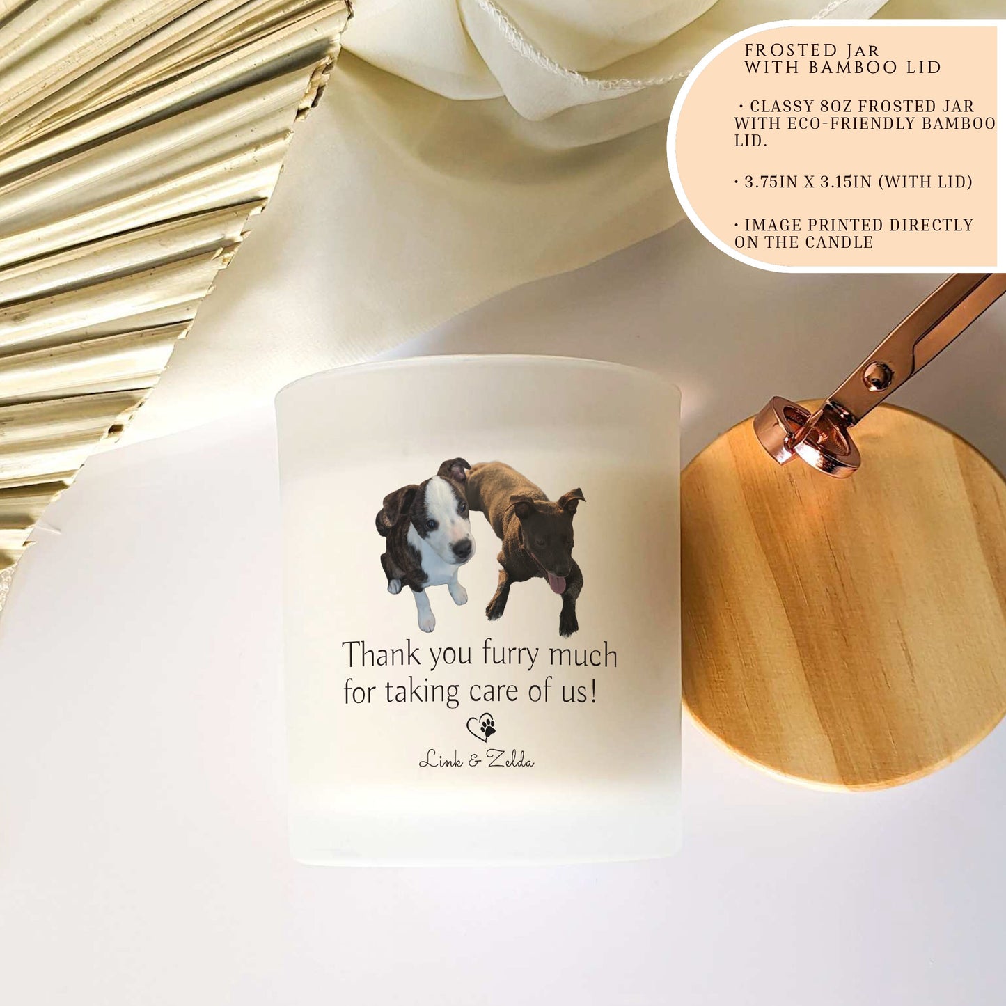 Pet Sitting Gifts, Neighbor Thank You Gifts, Personalized Candles, Personalized Gifts, Pet Sitter Thank You Gifts Pet Picture Gift