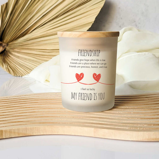 Friendship Scented Candle Gift I Feel So Lucky My Friend Is You Best friend Birthday Gift Galentines day gifts present Far Away Gift