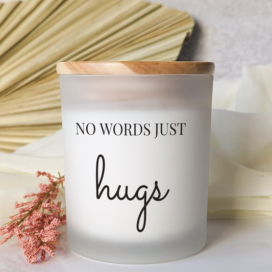 No words just hugs candle Thinking of you gifts Sending you hugs in candle Gift for friend Get Well Soon Sympathy Gift Box for Her Him