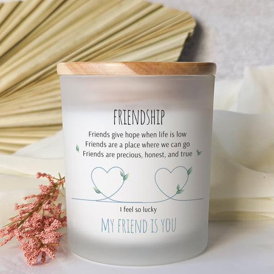 Friendship Scented Candle Gift I Feel So Lucky My Friend Is You Best friend Birthday Gift Galentines day gifts present Far Away Gift