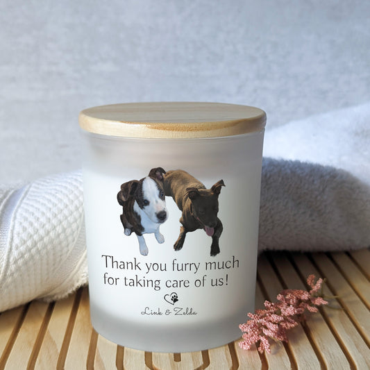 Pet Sitting Gifts, Neighbor Thank You Gifts, Personalized Candles, Personalized Gifts, Pet Sitter Thank You Gifts Pet Picture Gift