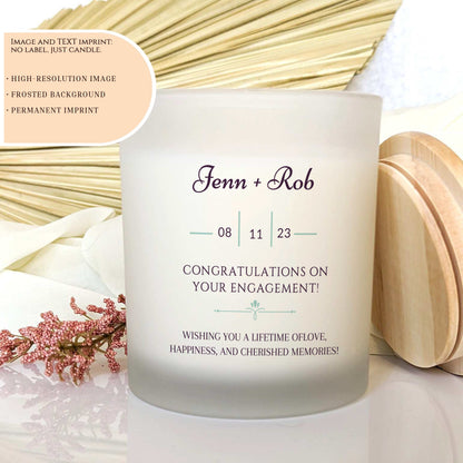 Personalized Engagement Gifts for Couple Engagement Gift Personalized Frosted Candle