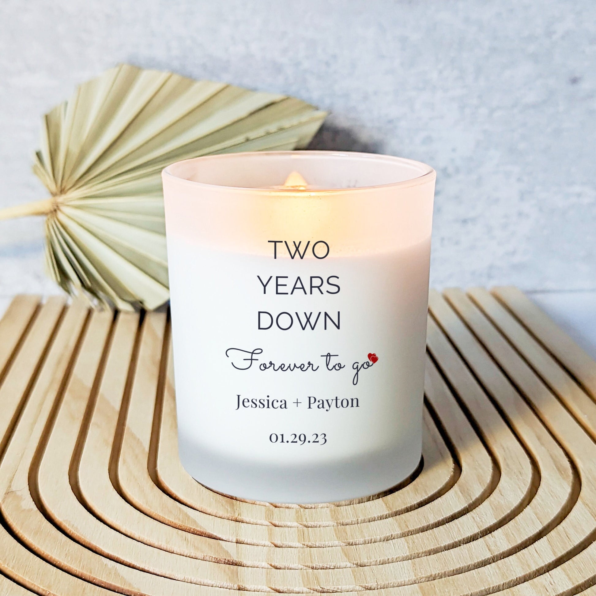 two years down forever to go anniversary candle